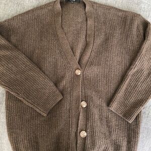 NWOT (XS) Quince Mongolian Cashmere Oversized Boyfriend Cardigan Sweater
